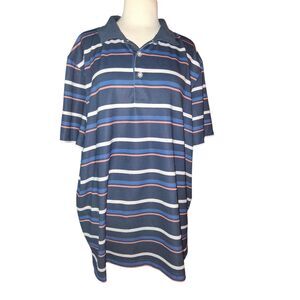 Goodfellow & Co Men's XXL Striped Polo Shirt Collared Short Sleeve EUC Blue